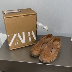 Zara brown leather shoes / toddler